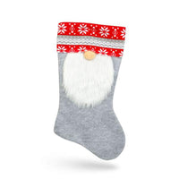 Cizmă decorativă de Crăciun – textil – 45 cm – model spiriduș (2 variante)