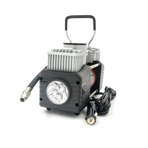 Compresor auto Carguard Heavy-Duty dublu cilindru – 50 L/min – 150 PSI – LED + kit reparație anvelope