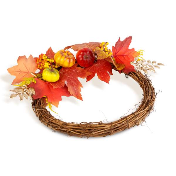 Coroniță decorativă de toamnă cu frunze