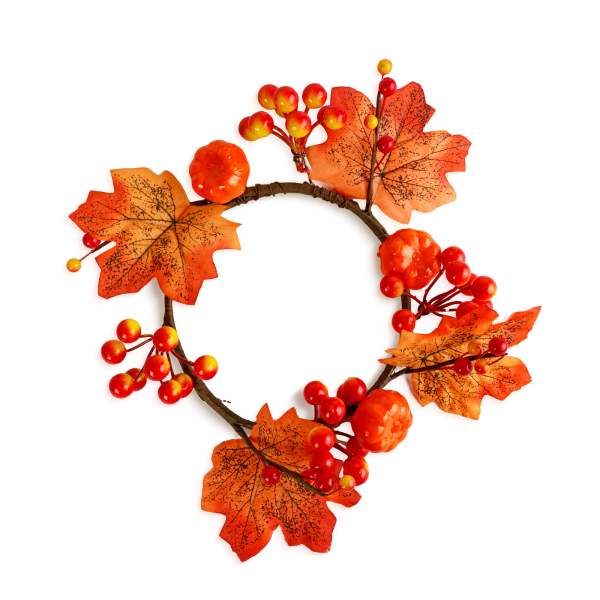 Coroniță decorativă de toamnă cu frunze de arțar – Ø22 cm