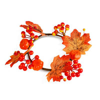 Coroniță decorativă de toamnă cu frunze de arțar – Ø22 cm