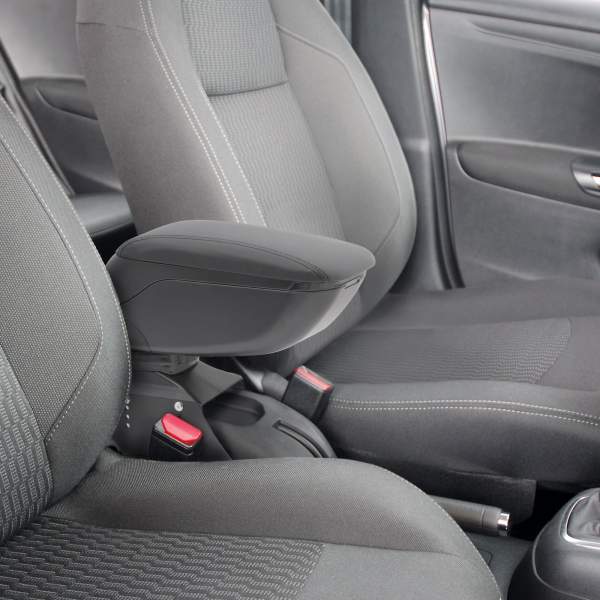 Cotiera universala auto cu compartiment de depozitare - negru