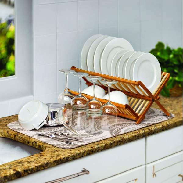 Covoraș de uscare vase din microfibră - 38 x 51 cm - model maro