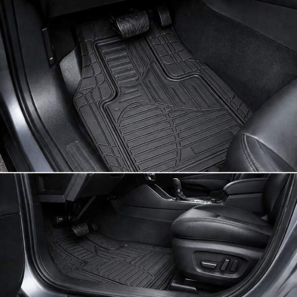 Covorașe auto universale ajustabile groase și aderente Carguard – 72 x 47 cm / 71 x 43,5 cm PVC – negru