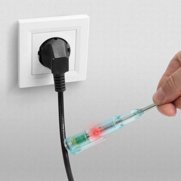 Creion de fază - cu funcție fără contact - cu LED roșu - 70 - 250 V AC - alimentat cu baterie