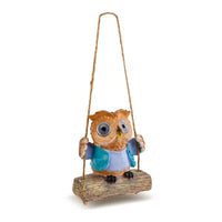 Decor solar suspendat - bufniță - 2 LED albe - 10 x 6 x 28 cm