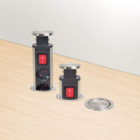 Distribuitor electric ascuns - 3 prize - argintiu lucios - Delight