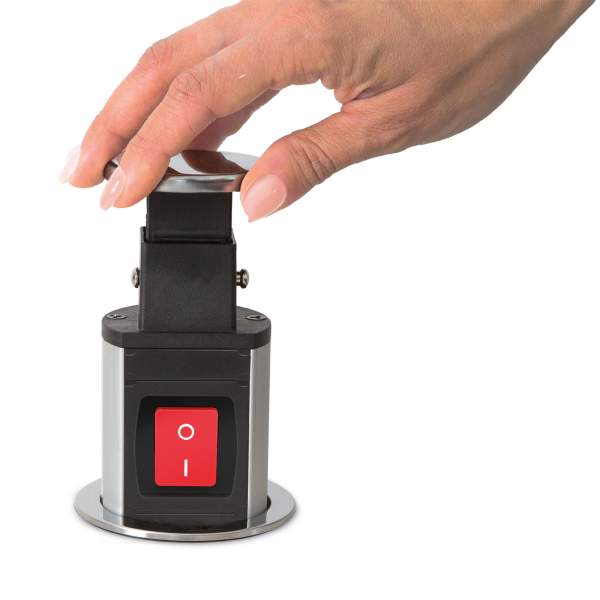 Distribuitor electric ascuns - 3 prize - argintiu lucios - Delight