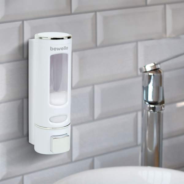 Dozator de săpun - actionat manual - 400 ml - montat pe perete - alb