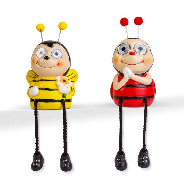Figurine de animale solare cu picioare - 2 tipuri de albine - 2 LED alb - 10 x 8,5 x 26 cm