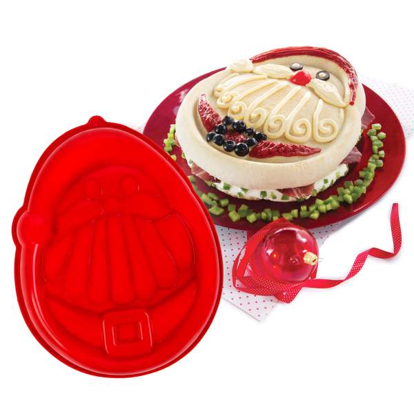 Formă de copt din silicon - Moș Crăciun - 24 x 30 x 4.5 cm