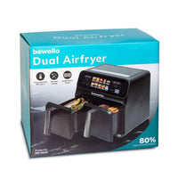 Friteuza cu aer - Airfryer - XXL - 230V - 2200W - cos dublu, display tactil color - 4+4 L