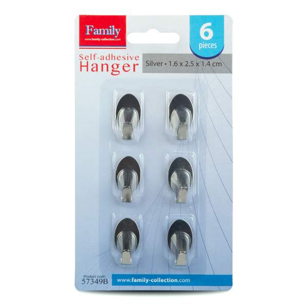 Gârlige autoadezive - oțel inoxidabil - 6 buc/pachet