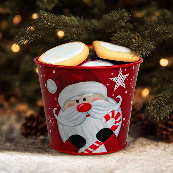 Ghiveci decorativ din metal – model Moș – 13 x 11 cm