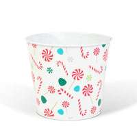 Ghiveci decorativ metalic – model bastonaș de zahăr – Ø13 x 11 cm