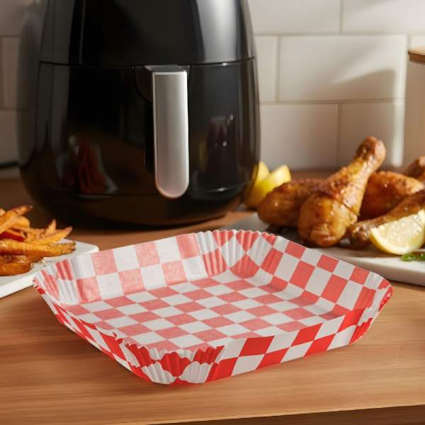 Hârtie de Coacere pentru Air Fryer - Cu Model în Carouri