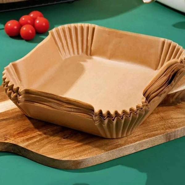 Hartie de copt pentru friteuza cu aer - pătrată - 20 cm - 50 buc/pachet