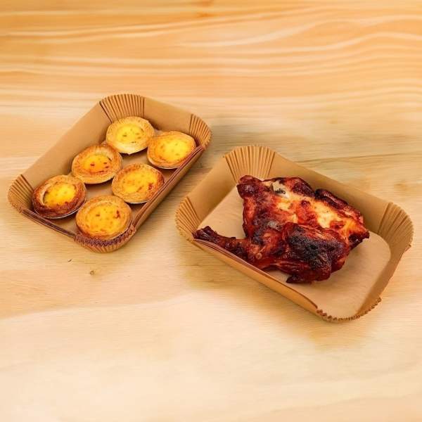 Hârtie de copt pentru friteuză cu aer - pentru cuptor fără ulei - dreptunghi - 14 x 22 cm - 50 buc / pachet