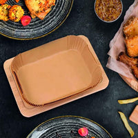 Hârtie de copt pentru friteuză cu aer - pentru cuptor fără ulei - dreptunghi - 14 x 22 cm - 50 buc / pachet