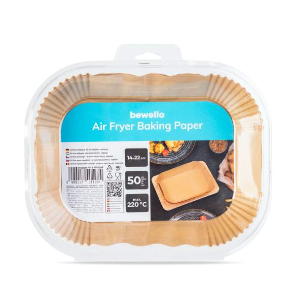 Hârtie de copt pentru friteuză cu aer - pentru cuptor fără ulei - dreptunghi - 14 x 22 cm - 50 buc / pachet
