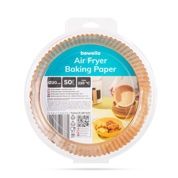 Hartie de copt pentru friteuza cu aer - rotunda - 20 cm - 50 buc/pachet