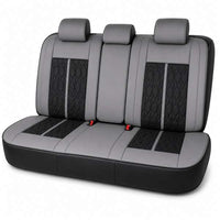 Huse auto premium 5 locuri Carguard Deluxe piele ecologică perforată - gri - negru