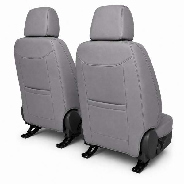 Huse auto premium 5 locuri Carguard Deluxe piele ecologică perforată - gri - negru