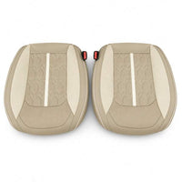 Huse auto premium 5 locuri Carguard Deluxe piele ecologică perforată - maro deschis - crem