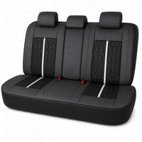 Huse auto premium 5 locuri Carguard Deluxe piele ecologică perforată - negru - alb