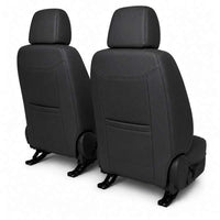 Huse auto premium 5 locuri Carguard Deluxe piele ecologică perforată - negru - alb