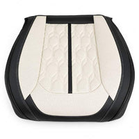 Huse auto premium 5 locuri Carguard Deluxe piele ecologică perforată - negru - crem