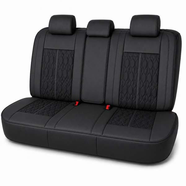 Huse auto premium 5 locuri Carguard Deluxe piele ecologică perforată - negru