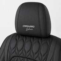 Huse auto premium 5 locuri Carguard Deluxe piele ecologică perforată - negru