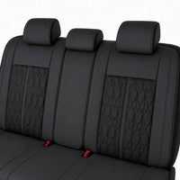 Huse auto premium 5 locuri Carguard Deluxe piele ecologică perforată - negru