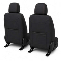 Huse auto premium 5 locuri Carguard Deluxe piele ecologică perforată și textil - negru - rosu închis
