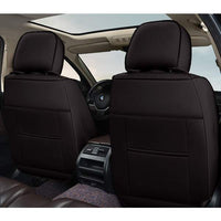 Huse auto premium 5 locuri Carguard Deluxe piele ecologică perforată - negru - alb