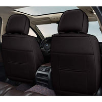 Huse auto premium 5 locuri Carguard Deluxe piele ecologică perforată - negru - crem