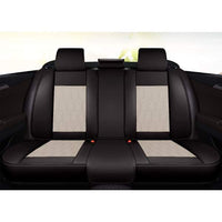 Huse auto premium 5 locuri Carguard Deluxe piele ecologică perforată - negru - crem