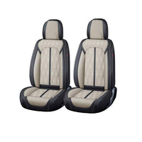 Huse auto premium 5 locuri Carguard Deluxe piele ecologică perforată - negru - crem