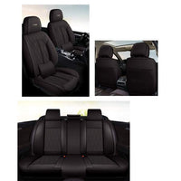 Huse auto premium 5 locuri Carguard Deluxe piele ecologică perforată - negru