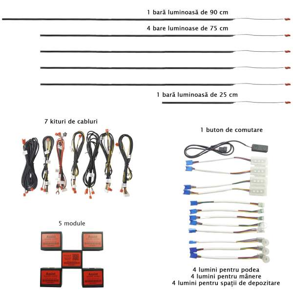 Kit lumini ambientale Profesionale RGB Dynamic -  Carguard