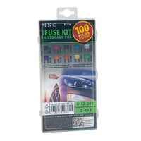 Kit siguranțe auto în cutie de depozitare - 100 buc - 2-30A - Mini 11 x 9 mm