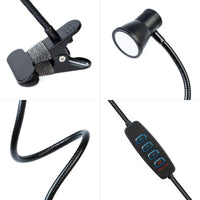 Lampă de birou flexibilă cu clemă – USB – reglaj intensitate și temperatură de culoare – LED – metal
