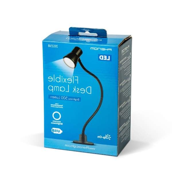 Lampă de birou flexibilă cu clemă – USB – reglaj intensitate și temperatură de culoare – LED – metal