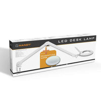 Lampă LED cu lupă – 5” (130 mm), 9W, 800 lumeni, braț reglabil, prindere de birou