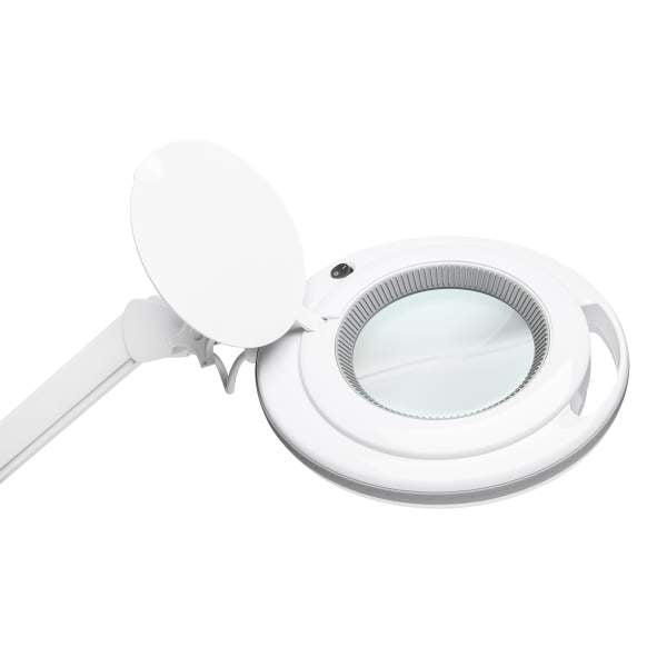 Lampă LED cu lupă – 5” (130 mm), 9W, 800 lumeni, braț reglabil, prindere de birou
