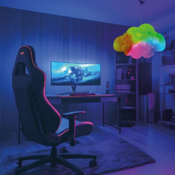 Lampă Magică Nor - 16 LED RGB - 3 x AAA - 25 x 20 x 15 cm