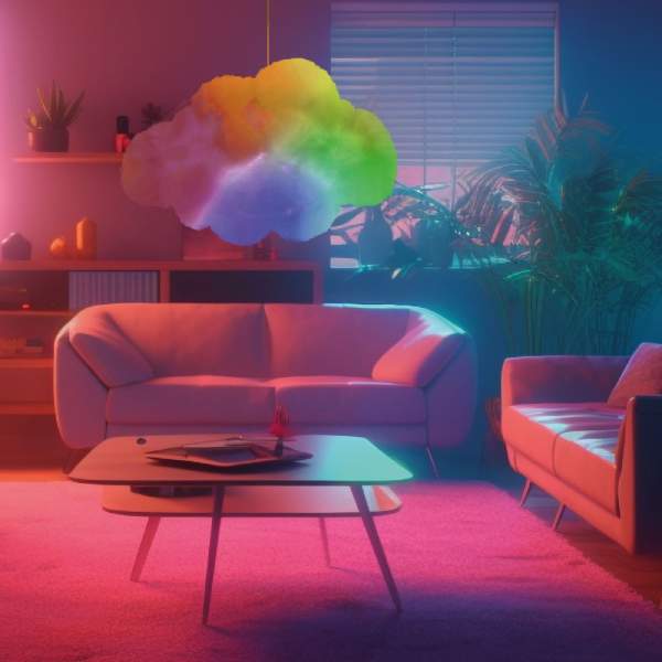 Lampă Magică Nor - 16 LED RGB - 3 x AAA - 25 x 20 x 15 cm