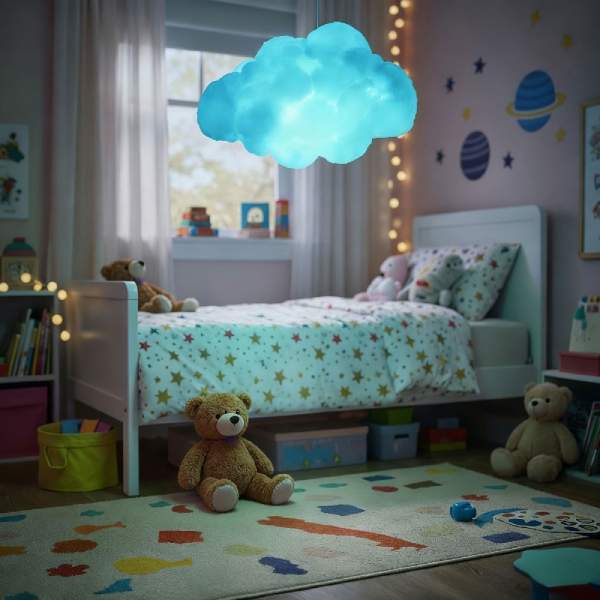 Lampă Magică Nor - 16 LED RGB - 3 x AAA - 25 x 20 x 15 cm