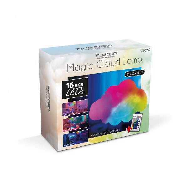 Lampă Magică Nor - 16 LED RGB - 3 x AAA - 25 x 20 x 15 cm